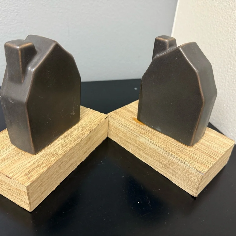 PAIR of Rustic House‎ Stocking Hook Hanger Wood Plank Decor